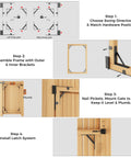 Heavy Duty Anti Sag Outdoor Wood Gate Corner Bracket Kit With One Piece 90 Degree Bent Steel And Diagonal Brace For Strong Easy Install Gate Support Built Tough, installation steps