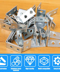 Image of 10 Pcs 4 Hole 90 Degree Corner Braces L Shaped Steel Brackets For Shelves Chairs Drawers And Cabinets Heavy Duty Right Angle