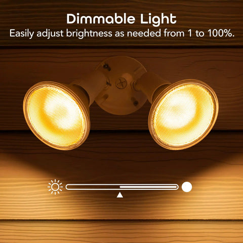 Outdoor Smart Floodlight For Your Porch 2700K To 6500K Dimmable LED Bulb 11W 1000 Lumens E26 PAR38 WiFi Enabled in use