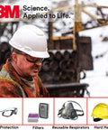 Worker wearing hard hat and Virtua CCS Safety Glasses With Anti Fog Lens in an industrial setting