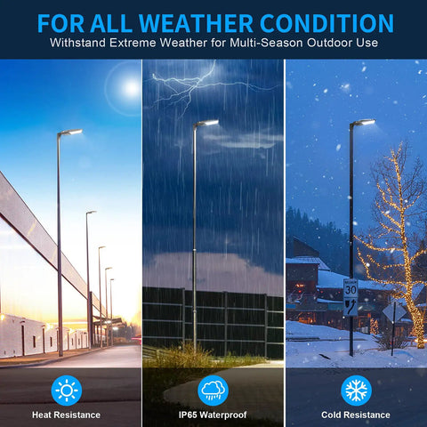 LED Parking Lot Light With Adjustable Slip Fitter 21000 Lumens 140 LM Per Watt 5000K Dusk To Dawn Photocell Weatherproof