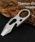 Dope Everyday Carry Multi Tool Keychain With Pry Bar Bottle Opener And Wrench For Men Outdoor Survival Gear, titanium alloy tool on wood
