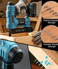 Legendary 18 Gauge Cordless Brad Nailer And Nail Gun With Fast Charge Battery Pack for precision nailing adjustments and wooden frame assembly.