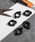 Six Pack Replacement Tightening Nuts for 17mm Ball Joint Car Mounts and Universal Rotating Holder Heads, black ABS nuts displayed with tools
