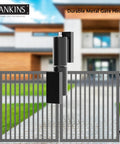 Heavy Duty 5 Inch Weld On Gate Hinges 450lbs Capacity For Outdoor Gates And Trailers Barrel Hinges For Driveway Fences Durable Steel Construction Easy Install 2 Pack By SANKINS installed on modern driveway gate