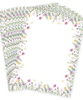60 Sheets Watercolor Floral Letterhead Paper With Wildflower And Butterfly Border on display