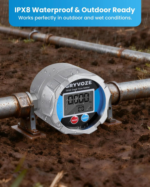 Digital Gear Flow Meter One Quarter Inch NPT for low flow high viscosity liquids with precision installed in wet conditions