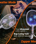 Beast Electric Fly Zapper Racket 4000 Volt Bug Killer With Rechargeable 1800mAh Battery in swatter mode with LED lights and tripod