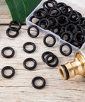 50 Pack Thickened O-Rings Set For 1/4 Inch And M22 Quick Connect, Pressure Washer Replacement Seals On Wood Surface