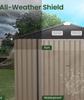 8x6 Ft True Full Size Outdoor Metal Storage Shed With Reinforced Sidewalls And Updated Frame For All Weather Shield