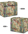 Dragonfly Flowers Sewing Machine Dust Cover With Pockets And Accessories Organizer, Stain Resistant, Machine Washable, Lightweight Polyester Protector.