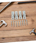 Heavy Duty Wall Mount Gate Hinges 4 Pack Smooth Swinging Barn Door Brackets with screws on wooden surface for installation.