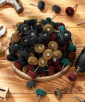300 Pack 1 Inch Abrasive Wheels Buffing Polishing Burr Set For Rotary Tools With 2.35 Mm Shank Multi Color Collection