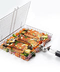 Stainless Steel Grill Basket For Outdoor Grilling Large Portable Rack For Meat Fish And Vegetables With Removable Anti Slip Handle Heavy Duty Grillin Accessory
