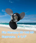 12 3/4 X 21 Pitch 3 Blade Aluminum Outboard Boat Propeller with Hub Kit 15 Spline Replacement for Mercury 40 to 140 HP