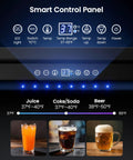 Smart control panel of 180 Can Beverage Refrigerator With Under Counter Design 24 Inch Outdoor Fridge In Black Stainless Steel