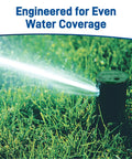 Voyager Screw-Top Gear-Drive Rotor Sprinkler Head watering grass with adjustable arc 40 to 360 degrees and 35 ft reach