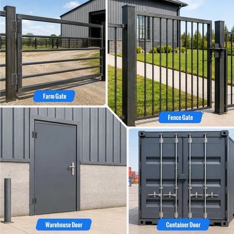 Tough As Nails 3 Inch Weld On Hinges Heavy Duty Carbon Steel Butt Hinges on farm gate, fence gate, warehouse door, and container door.