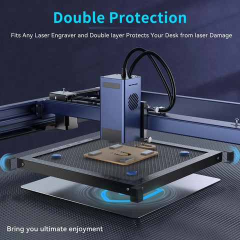 XNEONLab honeycomb laser bed with aluminum panel, 400×400 mm working area for laser engravers