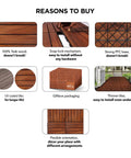 Interlocking Teak Deck Tiles 12x12 Inches Outdoor Flooring That Rocks Weather Resistant UV Protected Anti Slip details and features