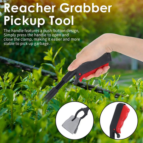 Two Pack Grabber Tool With 360 Degree Rotating Jaw For Easy Trash Pickup And Reach Lightweight Ergonomic Grabber For Seniors Gardening And Household Tasks