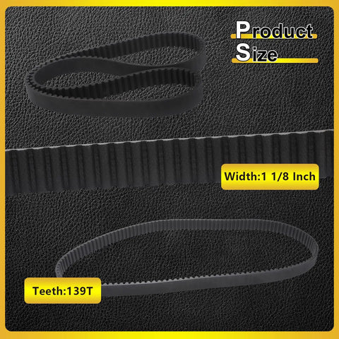 Beefy Ride-Ready Drive Belt Replacement 139T 1 1/8 Inch Wide For Harley Touring And Trike Bikes 2004-2024 40024-04 40040-05 OEM-Equivalent Long-Lasting Performance