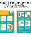 DIY Rubber Band Powered Car Kit For Kids 2-Pack Hands-On STEM Project For Physics And Motion Lessons instruction guide