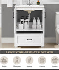 Instant Upgraded Vibes With This 24 Inch Bathroom Vanity Featuring A Built In Ceramic Sink, spacious storage with smooth doors.