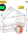 2026 Window Bird Feeder With Windproof Tray Lock, Chewproof PC Build, Strong Suction Cups For Easy Window Watching