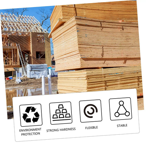 Professional Grade Heavy Duty Aluminum Alloy Furniture Lifter Tool Kit Featuring Anti Slip Leverage For Effortless Drywall Moving Window Setup With Super Slick Relocations, showing stacked plywood at a construction site.