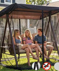 Outdoor Mosquito Netting For Swing And Patio Three-Person Large Net With Zipper And Waterproof Roof Tent UV Guard High-Density Mesh