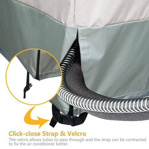 Heavy Duty Outdoor AC Cover for Central Unit 30x30x32 Inches Waterproof Windproof with strap and velcro detail