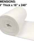 Ceramic fiber insulation blanket roll, white, 1/4-inch thick, 16 by 240 inches