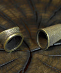 Finger Guard Bolster And Pommel Knife Making Set Hand Cast Bronze Dirk 1 on wooden surface