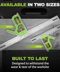Badass 6 Inch Combination Square With Built In Level And Etched Scribe Durable Stainless Steel Ruler for precise measurements.