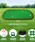 Heavy Duty 5x10ft Golf Putting Green Training Mat with Realistic Turf, Arc Shaped Indoor Outdoor Putting Green, Anti Slip