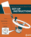 Diagram showing Marine Tech Tools bleed tube set-up instructions for hydraulic steering system.