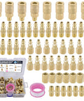 60 Piece One Quarter Inch NPT Air Tool Fittings Kit With Quick Connect Couplers And Plugs, Must Have Air Hose Fittings Set