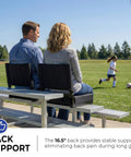 Comfy Stadium Bleacher Seat With Back Support And Thick Padded Cushion Includes Shoulder Strap Black Standard Size