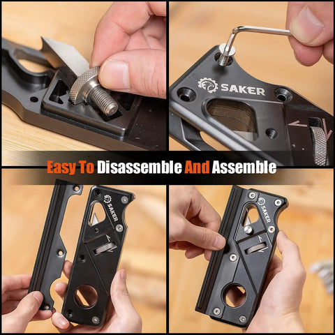 Chamfer Plane For Woodworking Edge And Corner Flattening With Auxiliary Locator Quick Edge Trimming 6 Cutter Heads Adjustable Depth