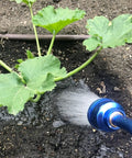 Watering Wand Sprayer With Stainless Head 24 Inch Reach For Hanging Baskets And Garden Plants providing gentle shower in garden.