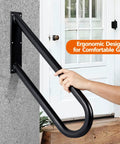 Rugged RV Stairs With Handrail And Step Covers 5 Step Ladder For Outdoor Use showing ergonomic black handrail grip