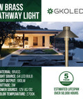 Solid Brass Pathway Lights 2 Pack Low Voltage Landscape Walkway Lighting With 3W G4 LED Bulbs 2700K Warm White Outdoor Waterproof Accent Lighting 12V AC DC Rugged Slot Spike Built Tough For Curb Appeal next to modern house