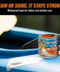 Waterproof Patch And Seal Tape White 4 Inch By 10 Foot Pack Of 1 shown on a kayak for indoor outdoor heavy duty weatherproof repair