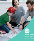 Family learning safety with Talking Smoke And Carbon Monoxide Alarm With Built In 10 Year Battery White Color UL Listed.