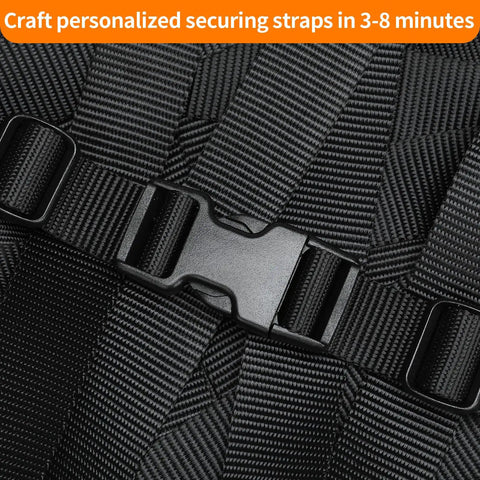 Heavy Duty 1 Inch Nylon Straps Kit With Quick Release Buckles, 6 Yards of Thick Webbing, 6 Pack of Buckles, Black Combo Set