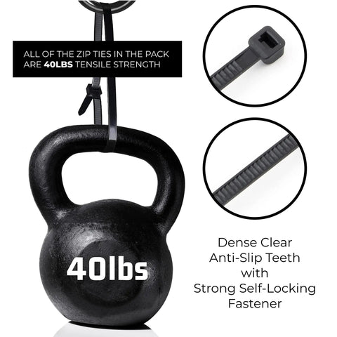 Assorted Black Zip Ties 4, 6, 8, 12 Inches Pack Of 400 Self Locking Nylon Cable Ties 40 Lbs Tensile Strength Indoor Outdoor Use