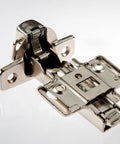 Soft Close Cabinet Hinge Set for Frameless Full Overlay Kitchen Cabinets, adjustable speed hinge in brushed nickel finish