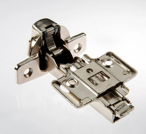 Soft Close Cabinet Hinge Set for Frameless Full Overlay Kitchen Cabinets, adjustable speed hinge in brushed nickel finish
