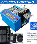 Fully Automatic Heat Shrink Tube Cutter Machine With Lcd Display 300W Electric Cable Cutting Tool Precision 0.1Mm Accuracy showing control panel and motor.